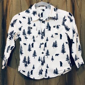 Bear & Tree Button Down Long Sleeves Gymboree